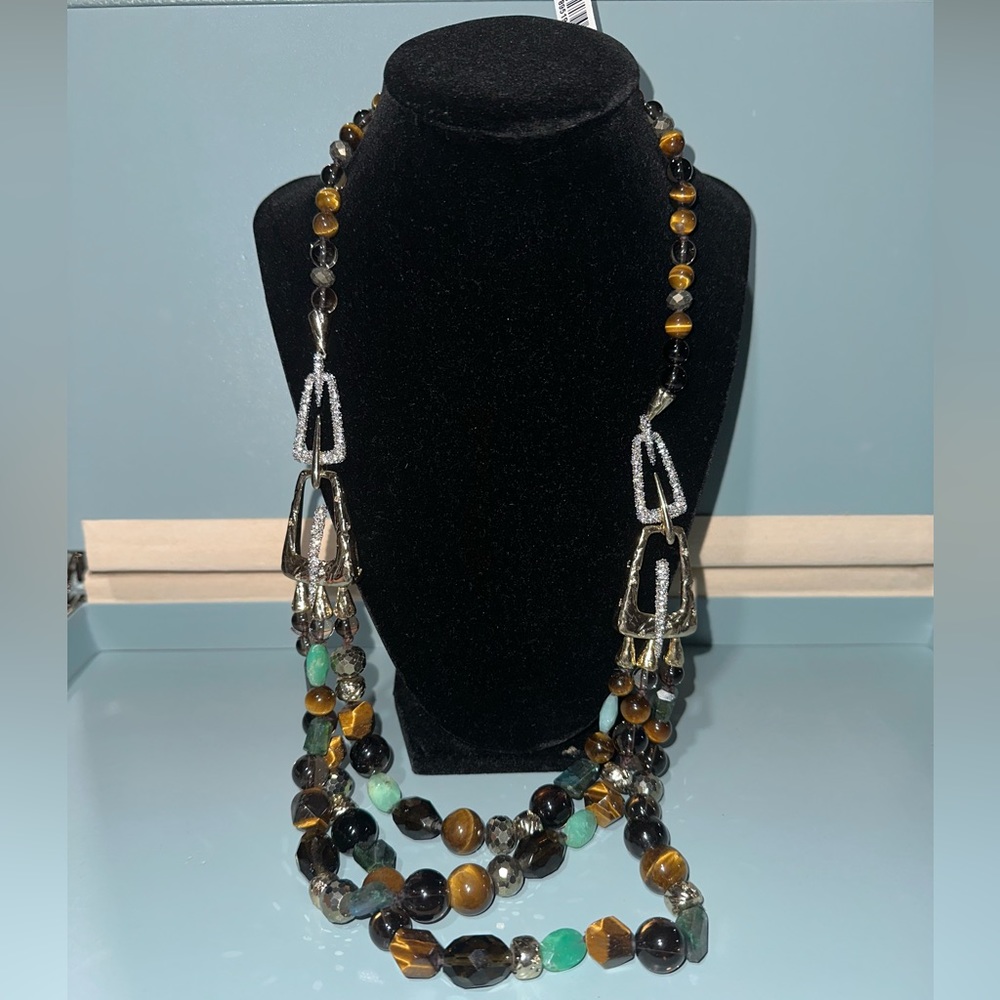 ALEXIS BITTAR
Multistone Abstract Buckle Beaded Necklace